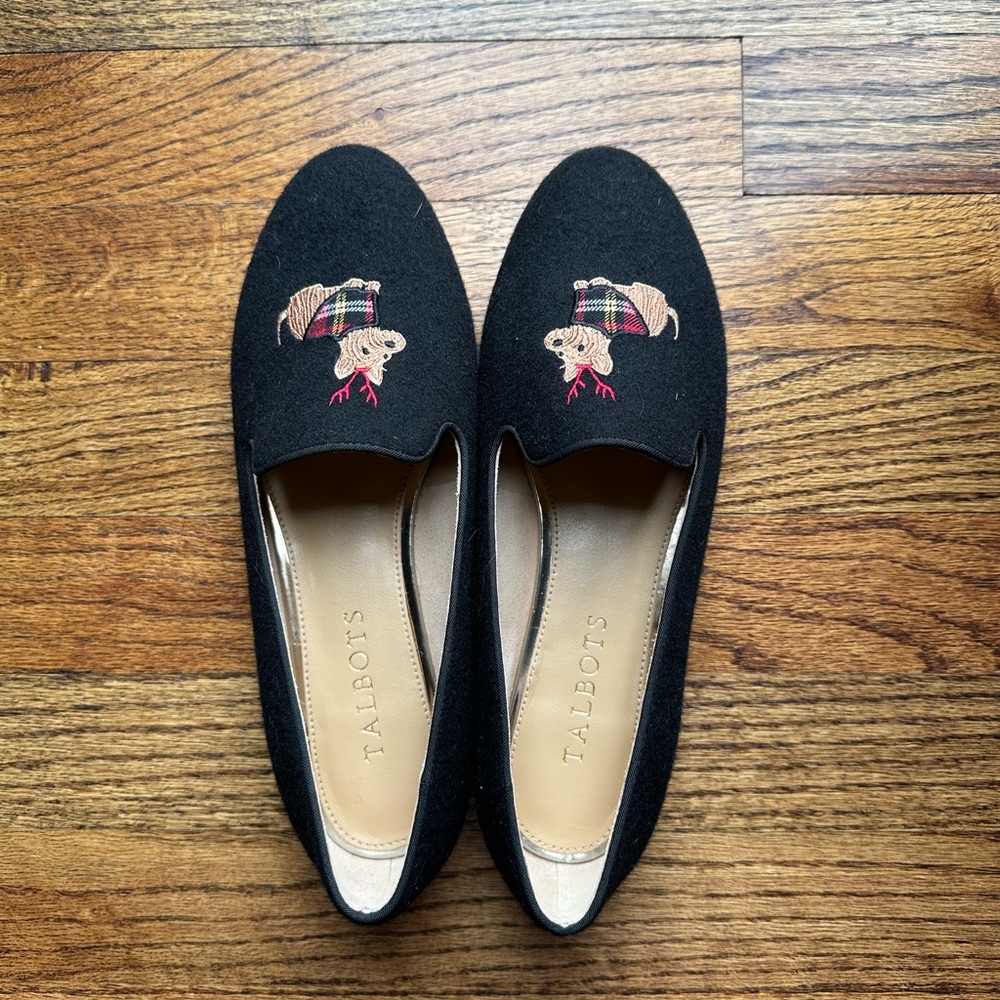 Talbots  Embroidered Dog Loafers